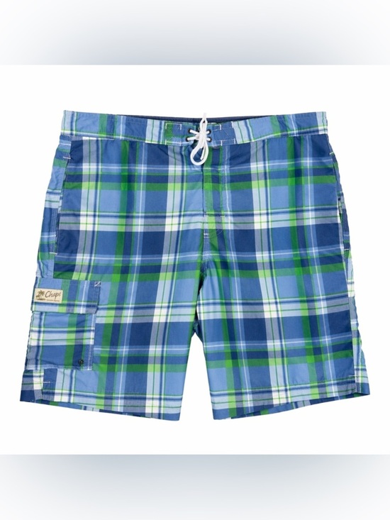 Chaps Other - Chaps Ralph Lauren Plaid Swim Trunks XL Blue Green Lined